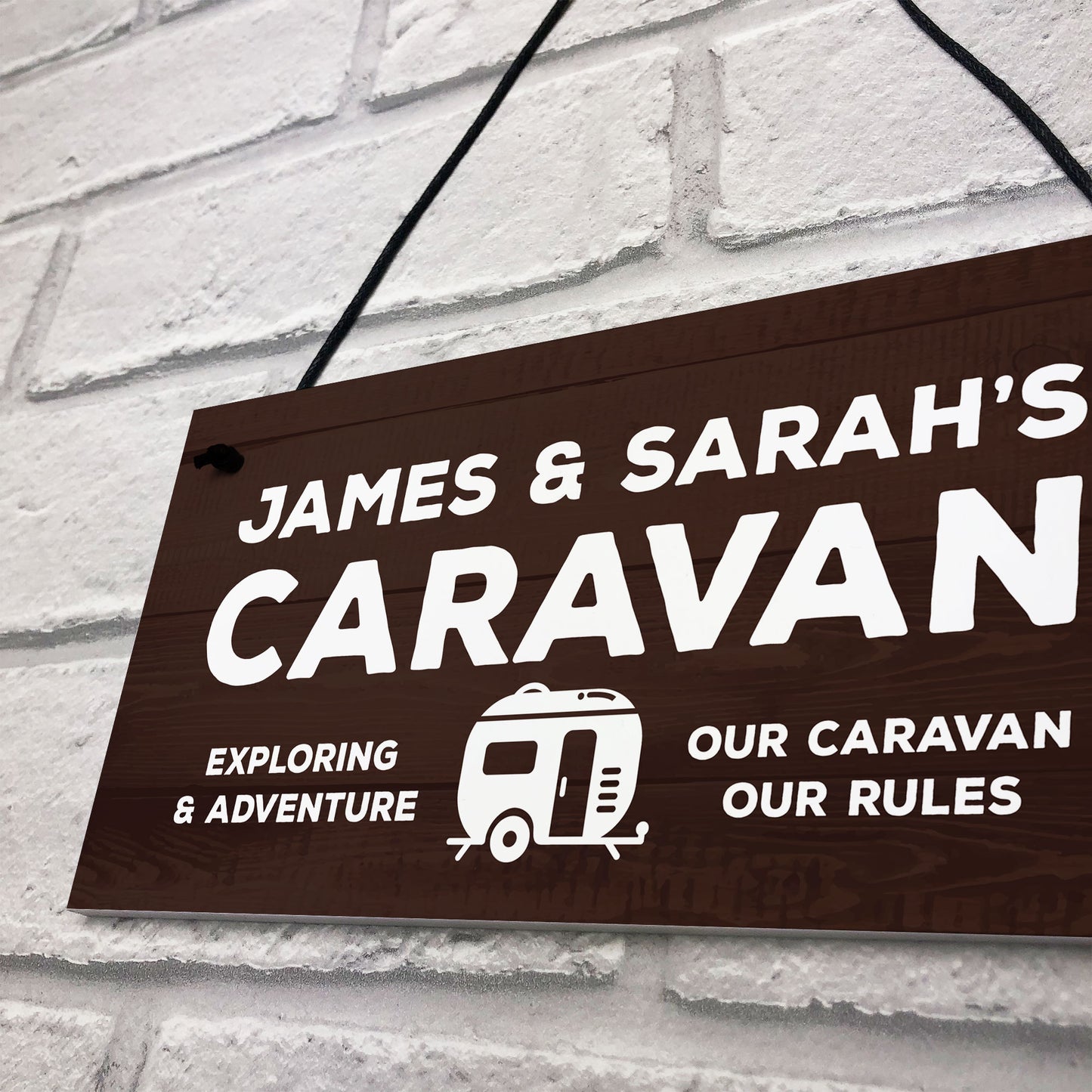 Personalised Caravan Sign Hanging Door Wall Plaque Campervan