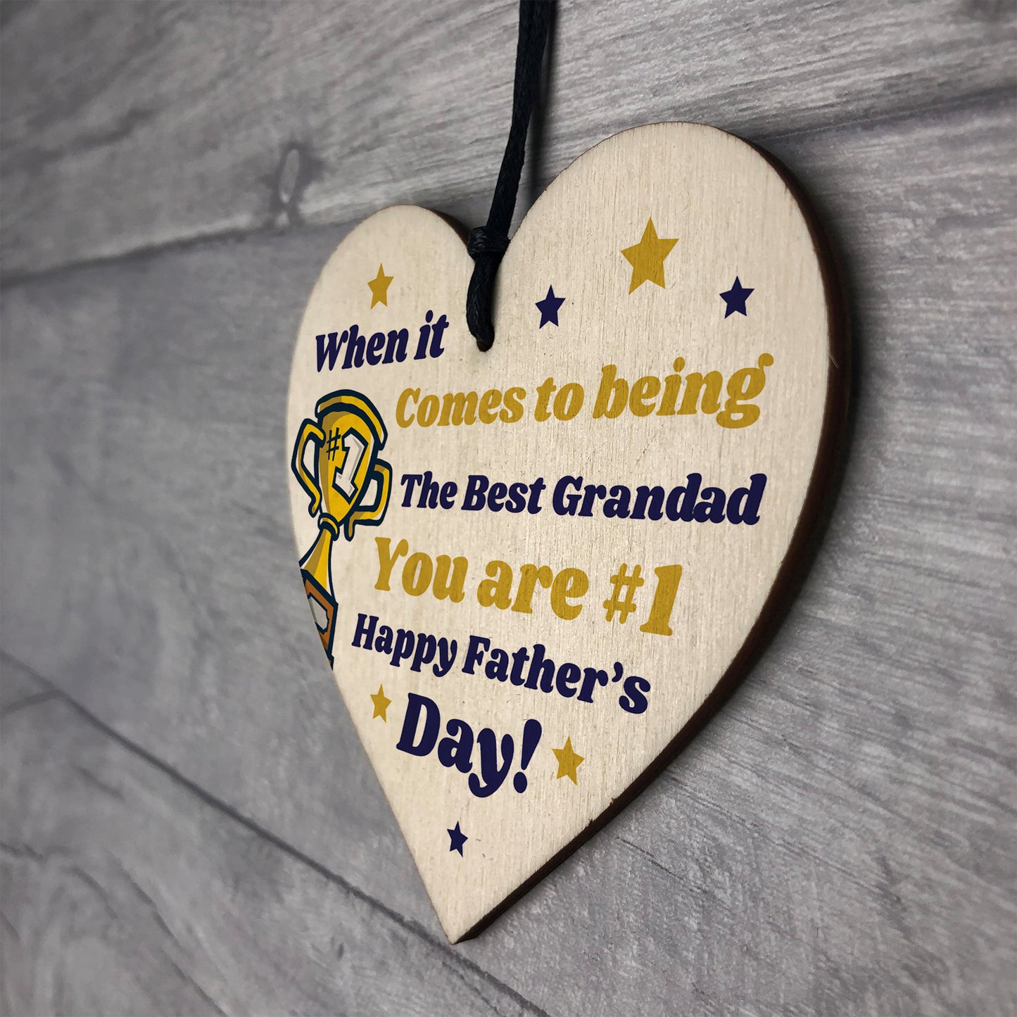 Fathers Day Gifts For Grandad Wood Heart Thank You Grandparent