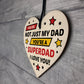 Novelty Dad Gift For Fathers Day Wood Heart Superhero Theme