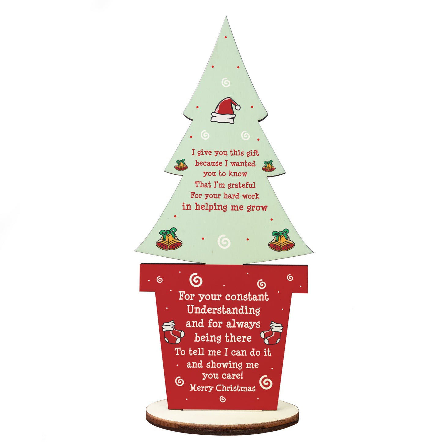 Christmas Gift For Teacher Poem Wooden Christmas Tree Thank You