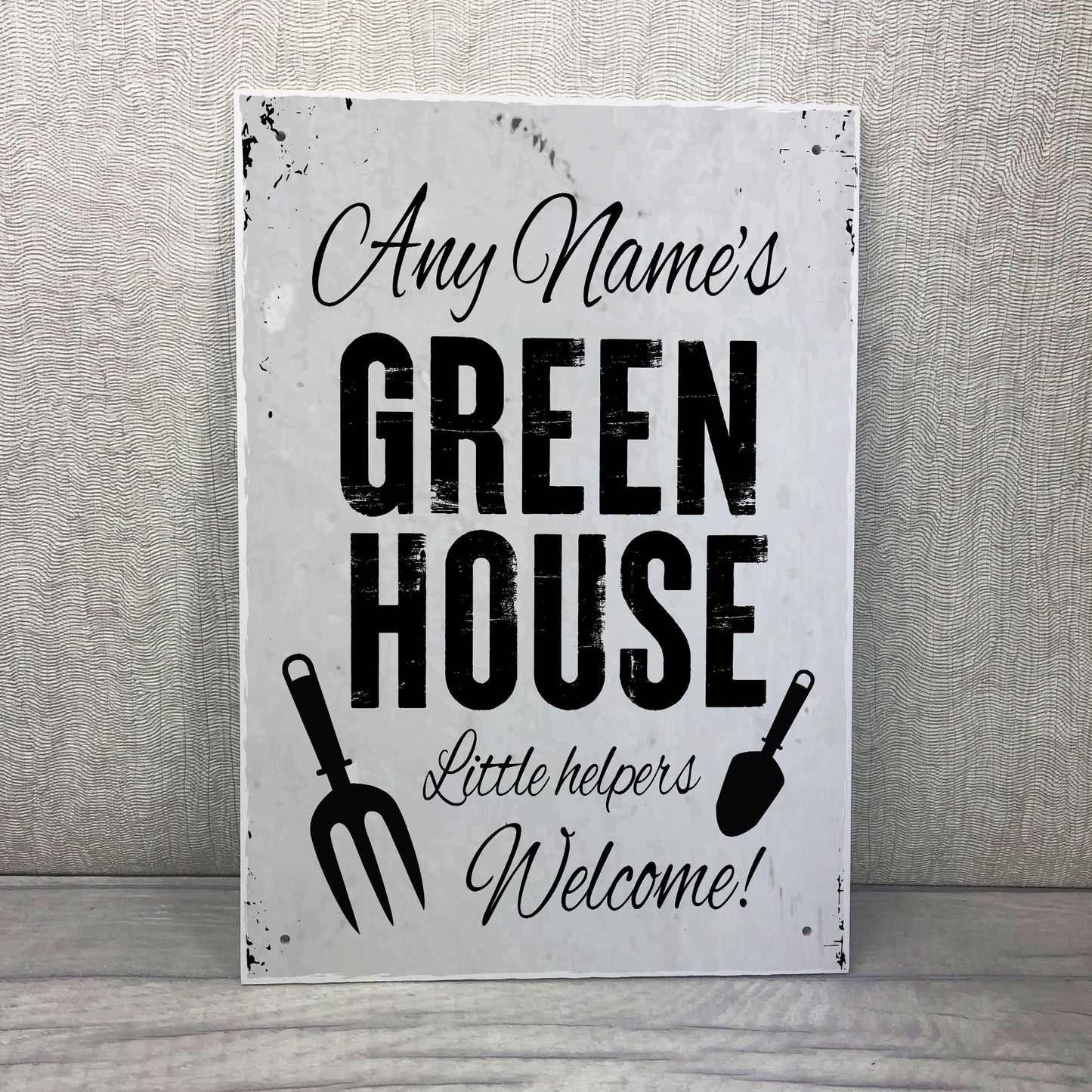 Personalised Greenhouse Sign Shabby Chic Sign Garden Shed Sign