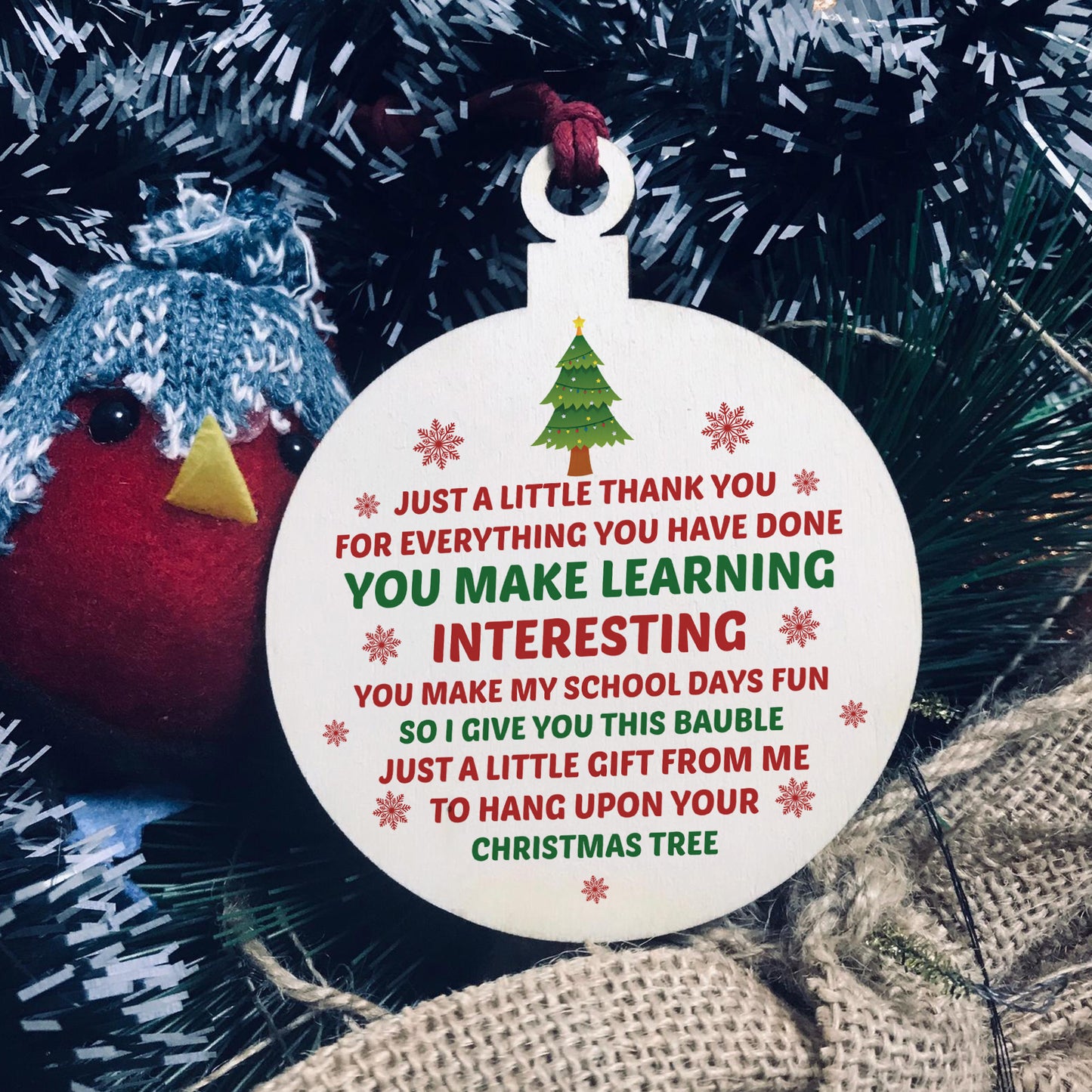 Thank You Christmas Gift For Teacher TA Assistant Nursery Bauble