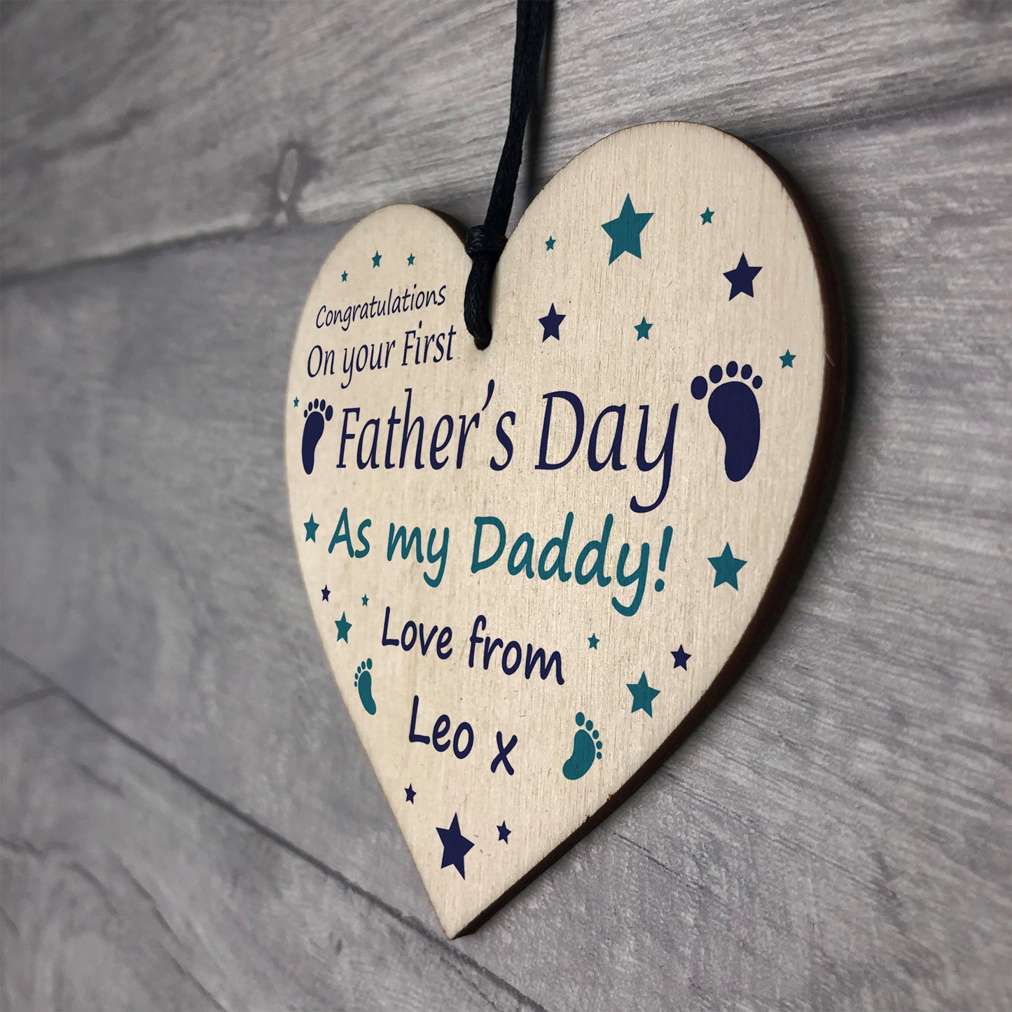 Fathers Day Gift For Daddy Personalised Wood Heart Daddy Gift