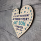 Birthday Gift For Son Wood Heart 18th 21st Birthday Gift