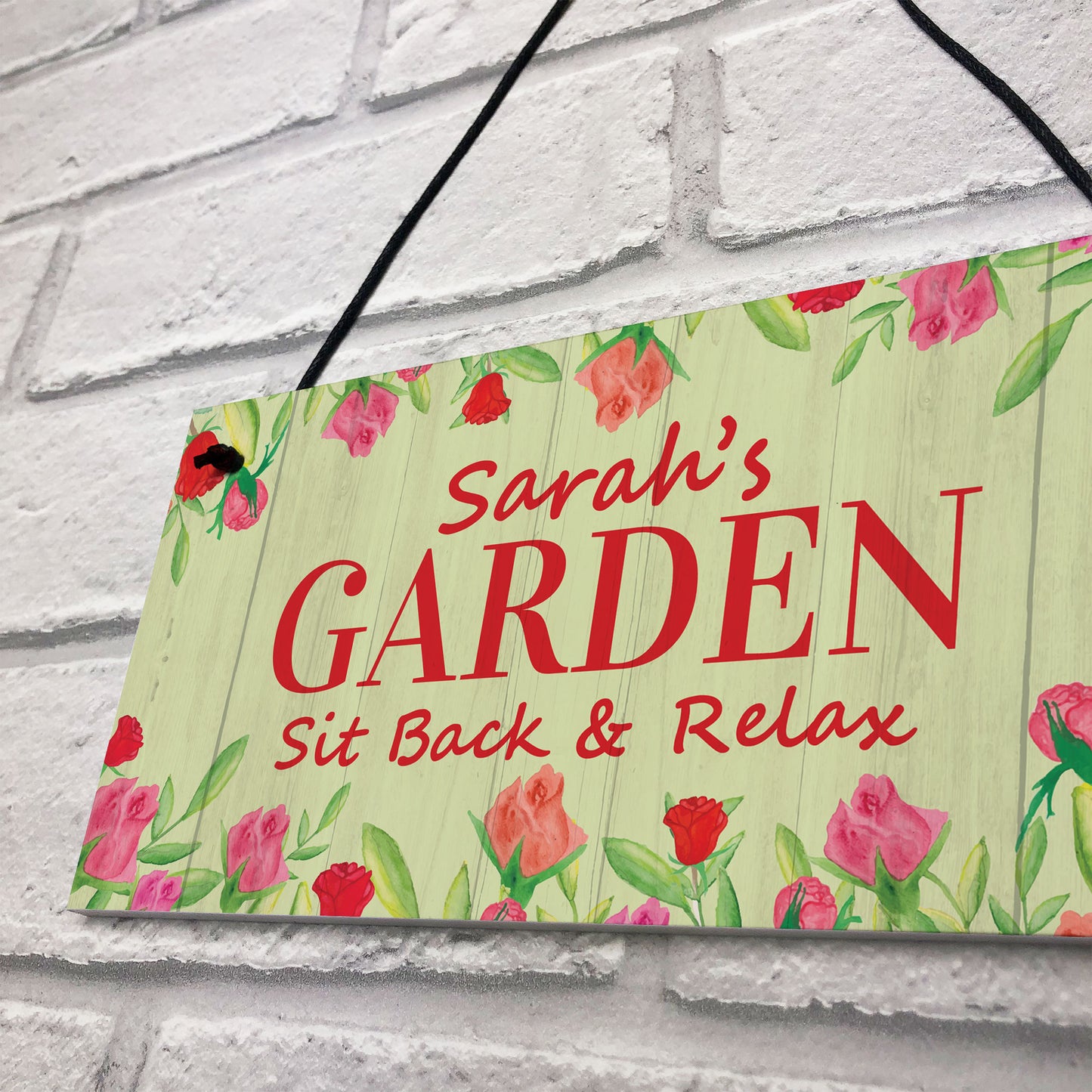 Garden Sign Personalised Hanging Plaque Summer House Decor