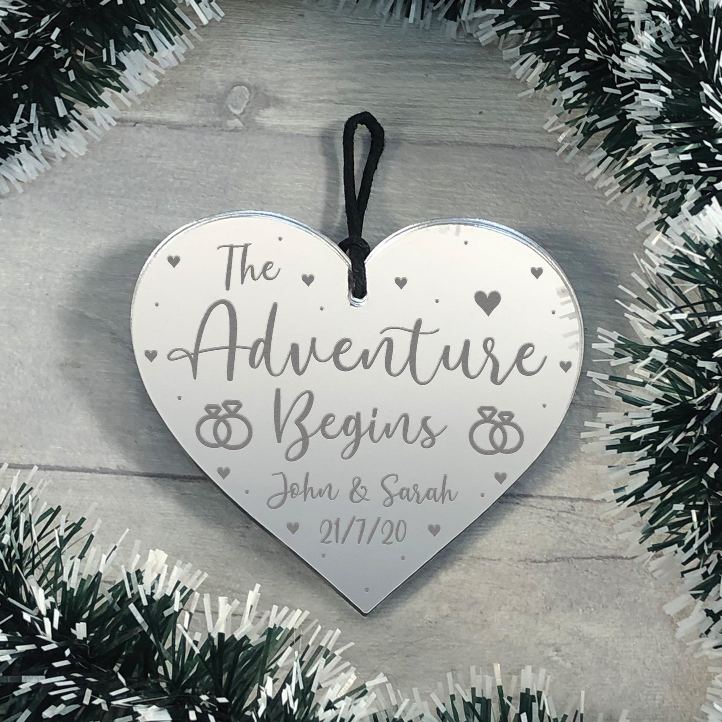 Handmade Engagement Gift Personalised Hanging Heart