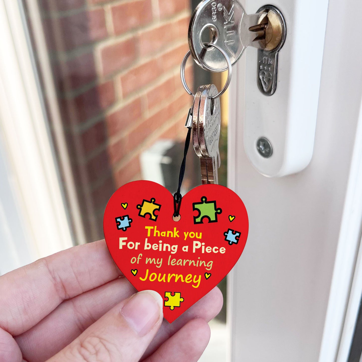 Novelty Teacher Gift Piece Of My Learning Journey Wood Keyring