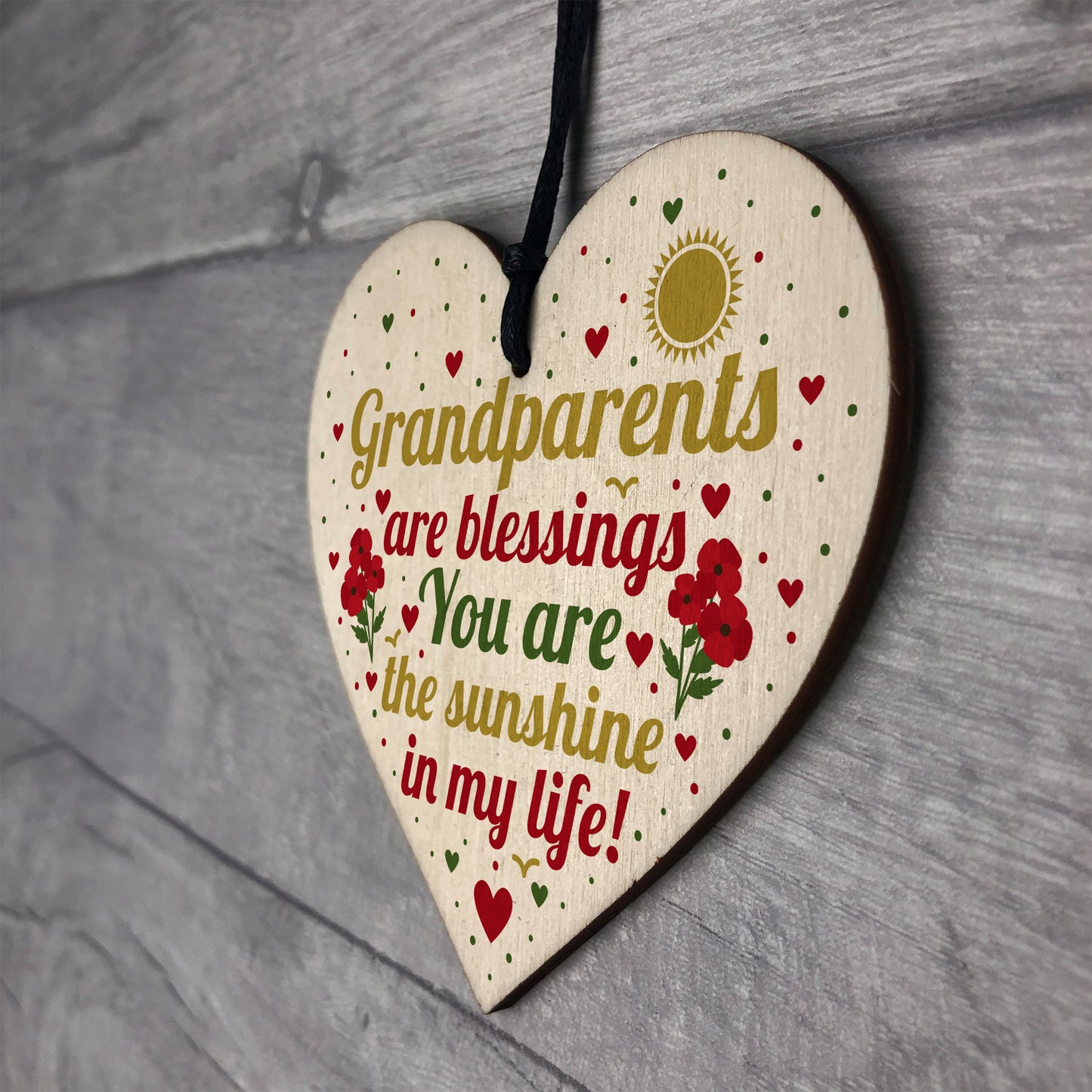 Gifts For Grandparents Wood Heart Grandma Grandpa Nan Grandad