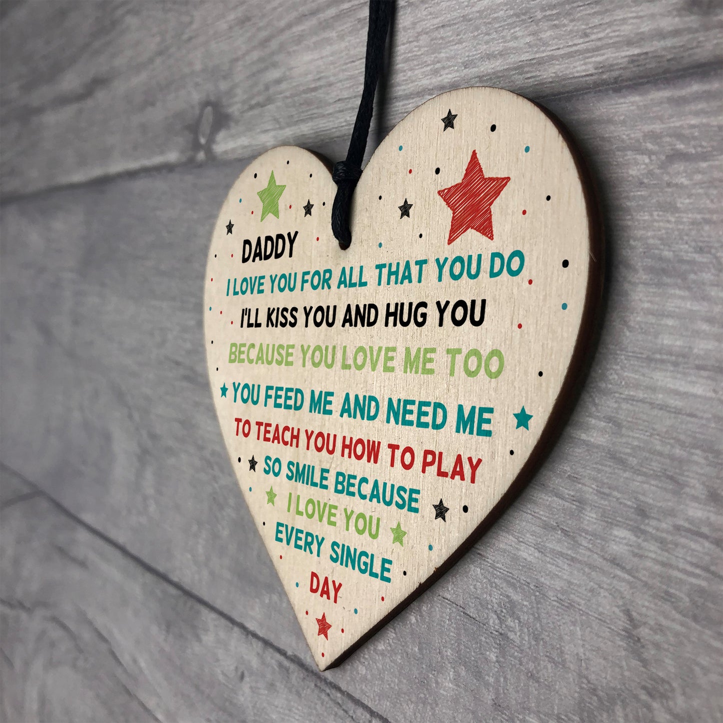 Special Gift For Dad Wooden Heart Fathers Day Gift For Dad