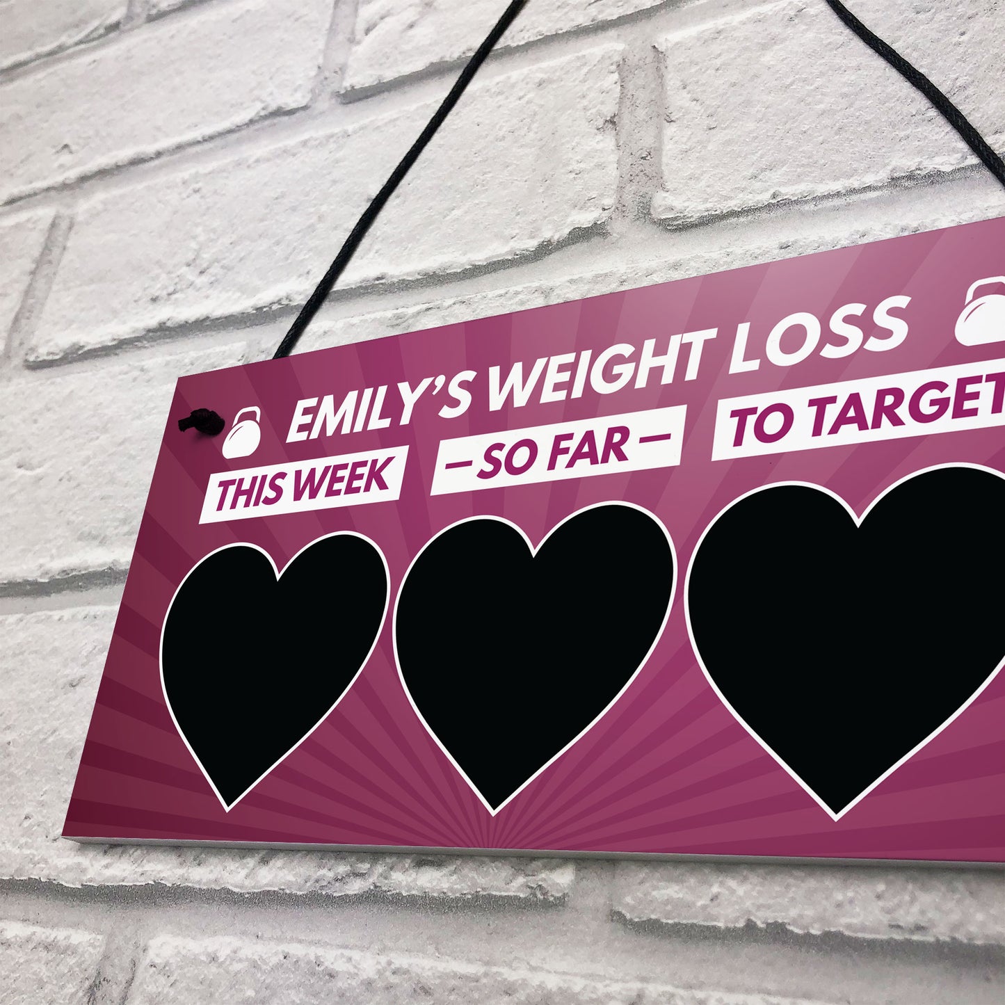 Personalised Weight Loss Sign Motivational Gift Weight Watchers