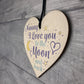 Love You Grandparents Mum Nan Nanny Wooden Heart Birthday Gifts