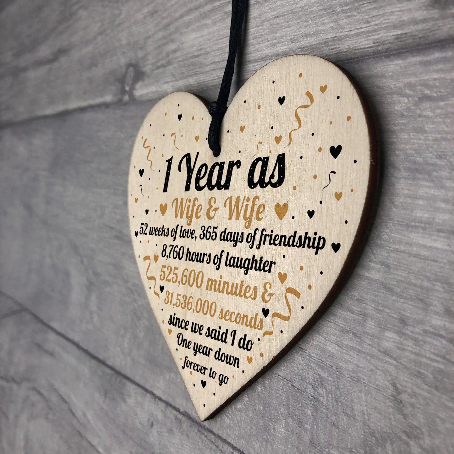 1st Wedding Anniversary Gift For Wife And Wife Wooden Heart