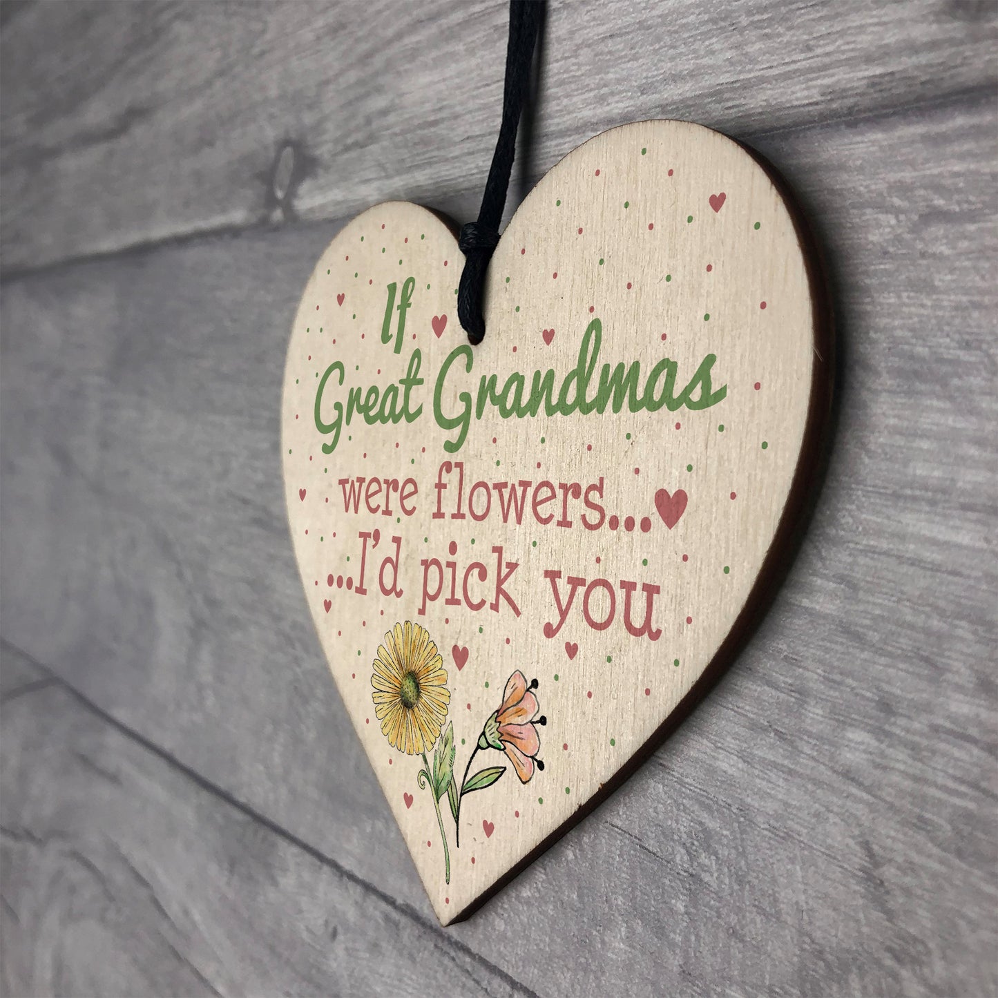 Great Grandma Birthday Gifts Hanging Wooden Heart Christmas Gift