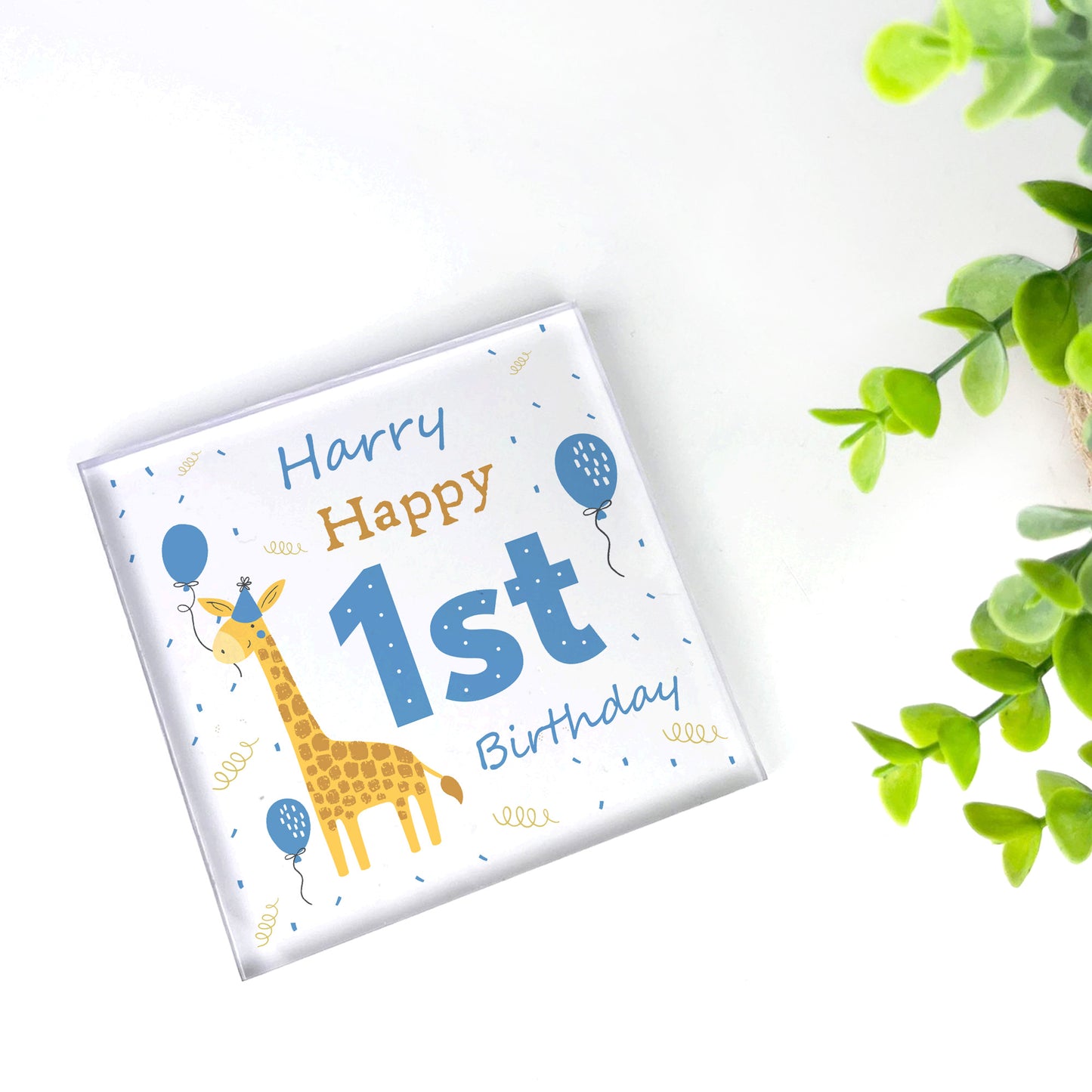 Personalised Happy 1st Birthday Gift For Baby Boy Son Grandson