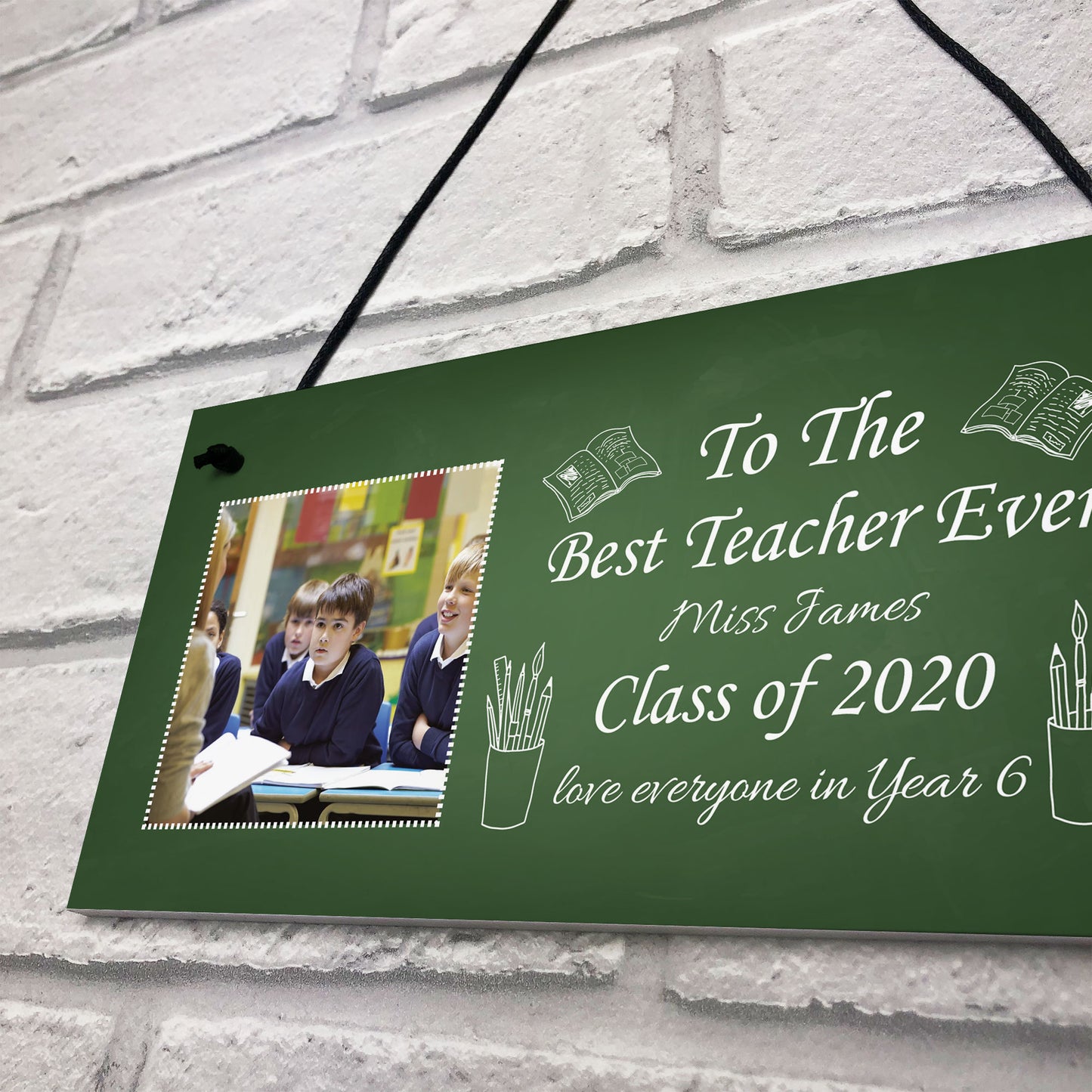 PERSONALISED Best Teacher Ever Photo Plaque Thankyou Birthday