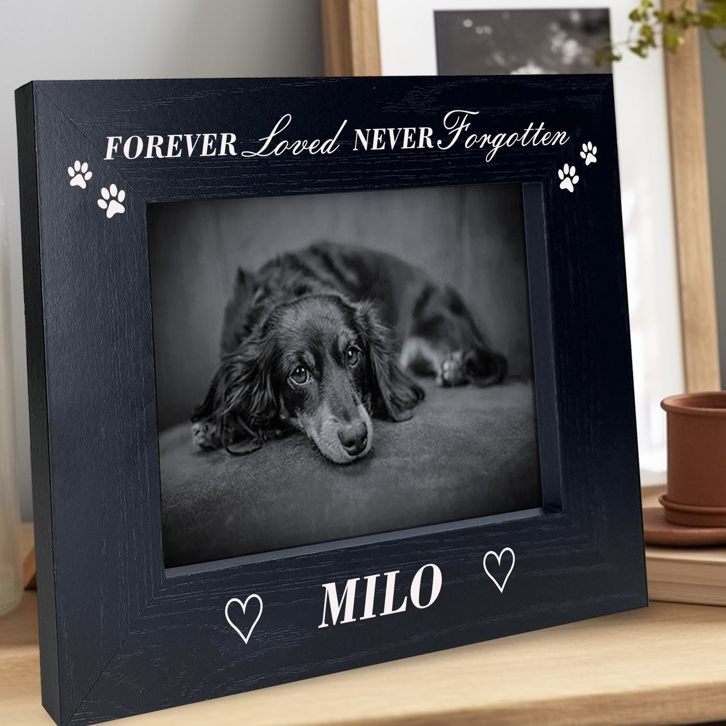 Personalised Memorial Photo Frame For Dog Puppy Never Forgotten