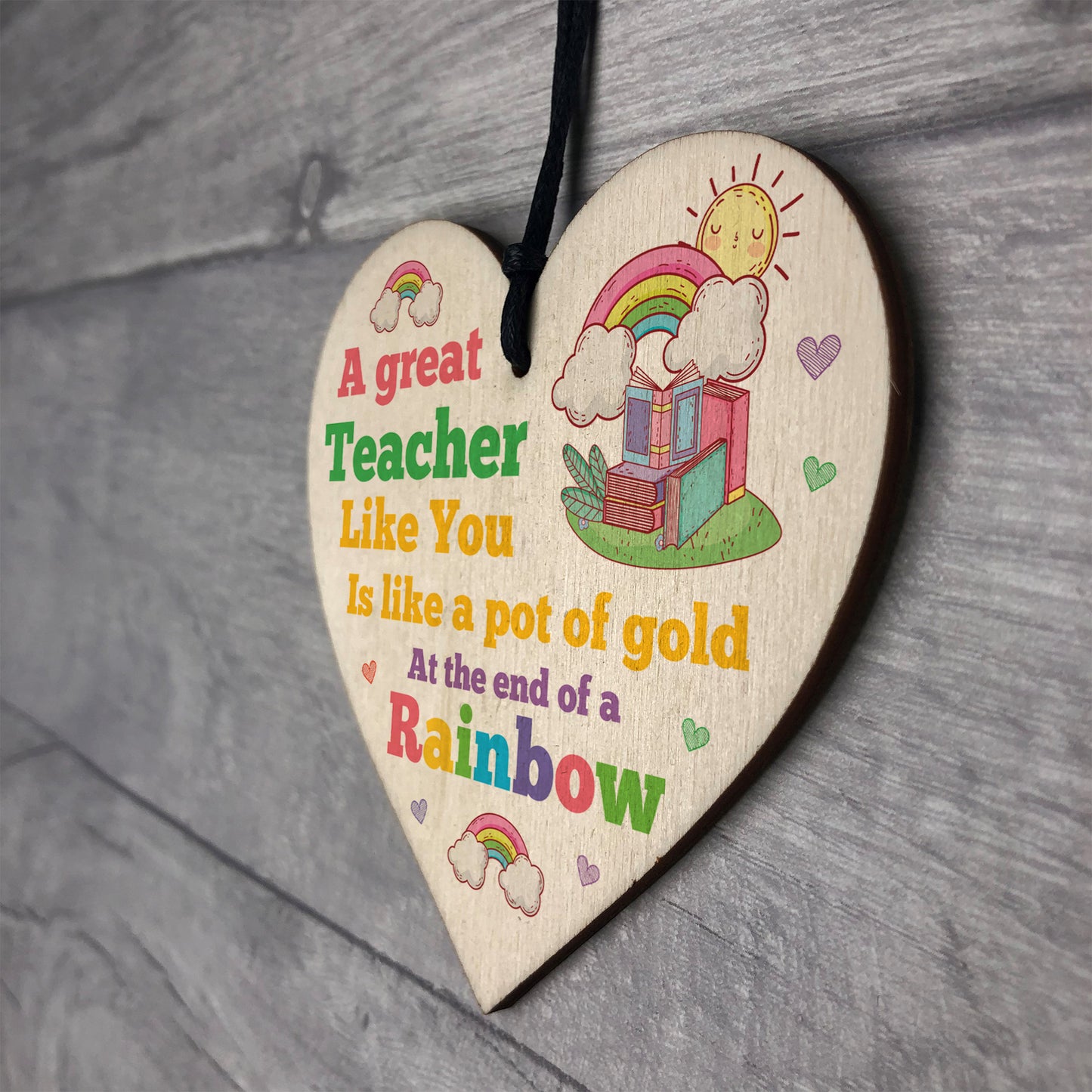 Teacher Appreciation Gifts Wooden Heart Thank You Leaving Gift