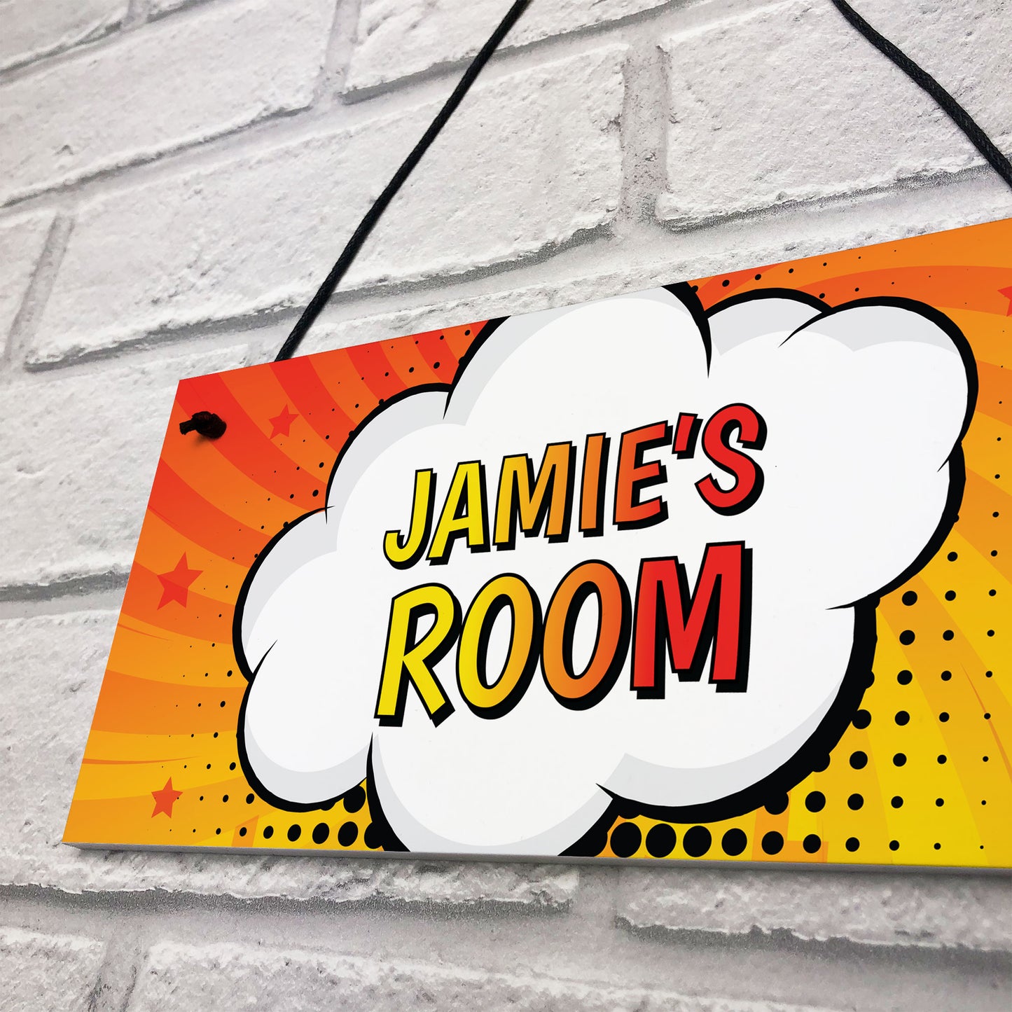 Superhero Personalised Door Sign Plaque Kids Bedroom Gift Boys