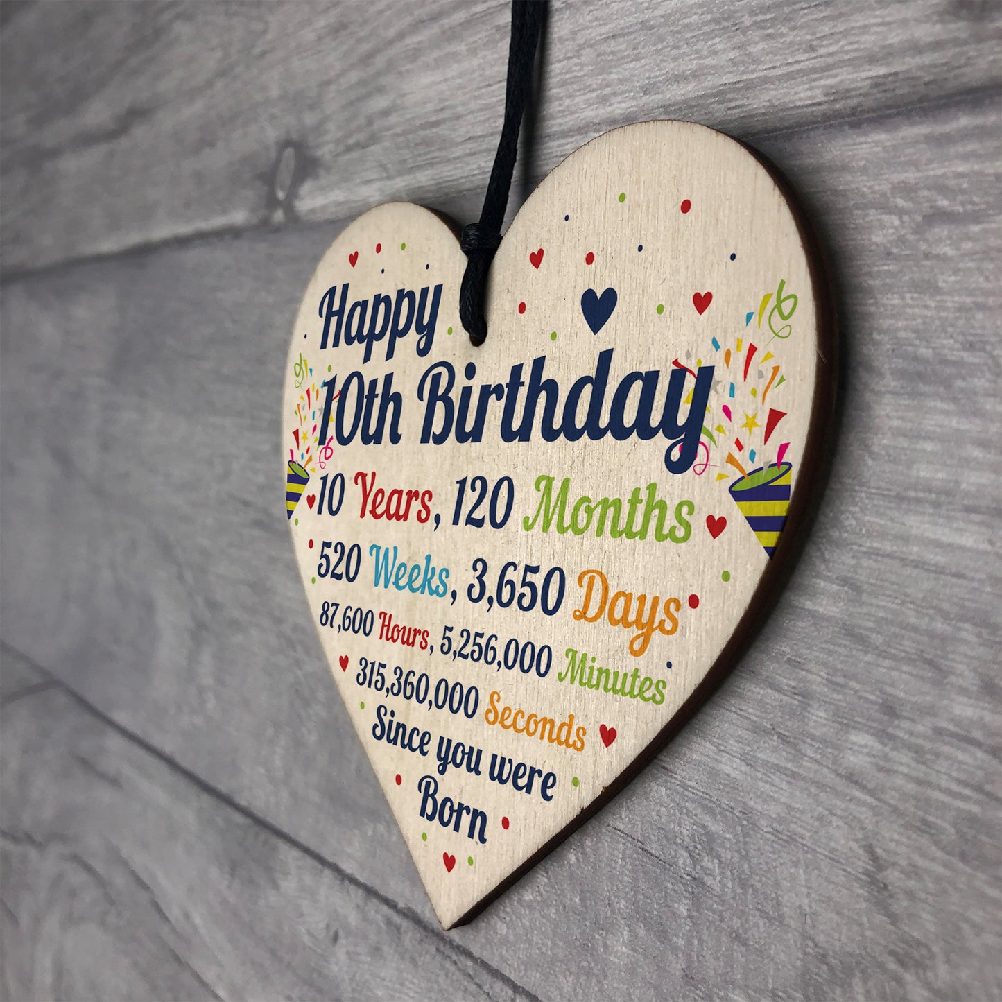 10th Birthday Gift For Boy Heart 10th Birthday Gift For Girl