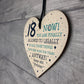 Funny 18th Birthday Gift Hanging Wood Heart Daughter Son Gifts