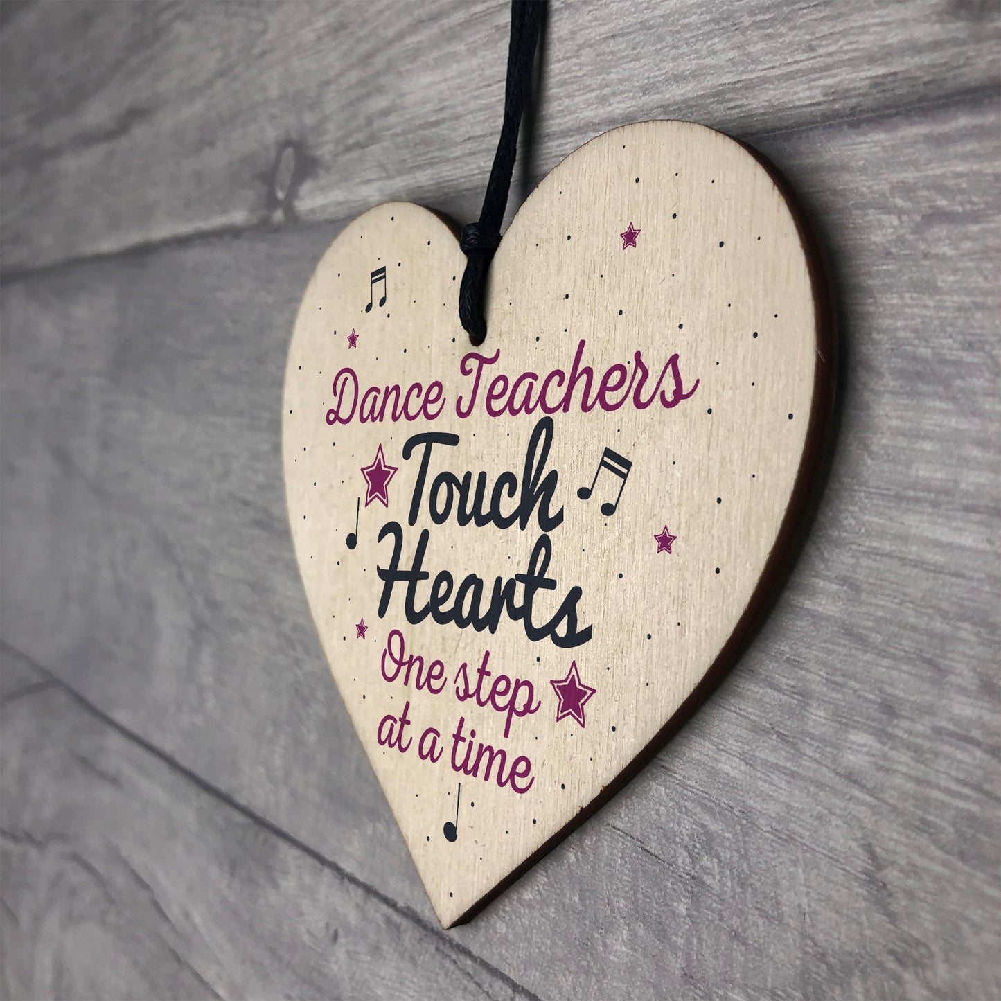 Handmade Wooden Heart Thank You Dance Teacher Gift Birthday