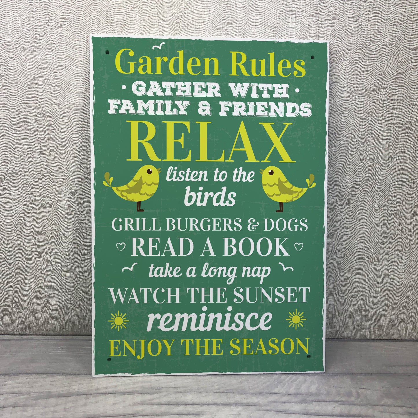 Garden Rules Wall Plaque Garden Shed Summer House Friendship