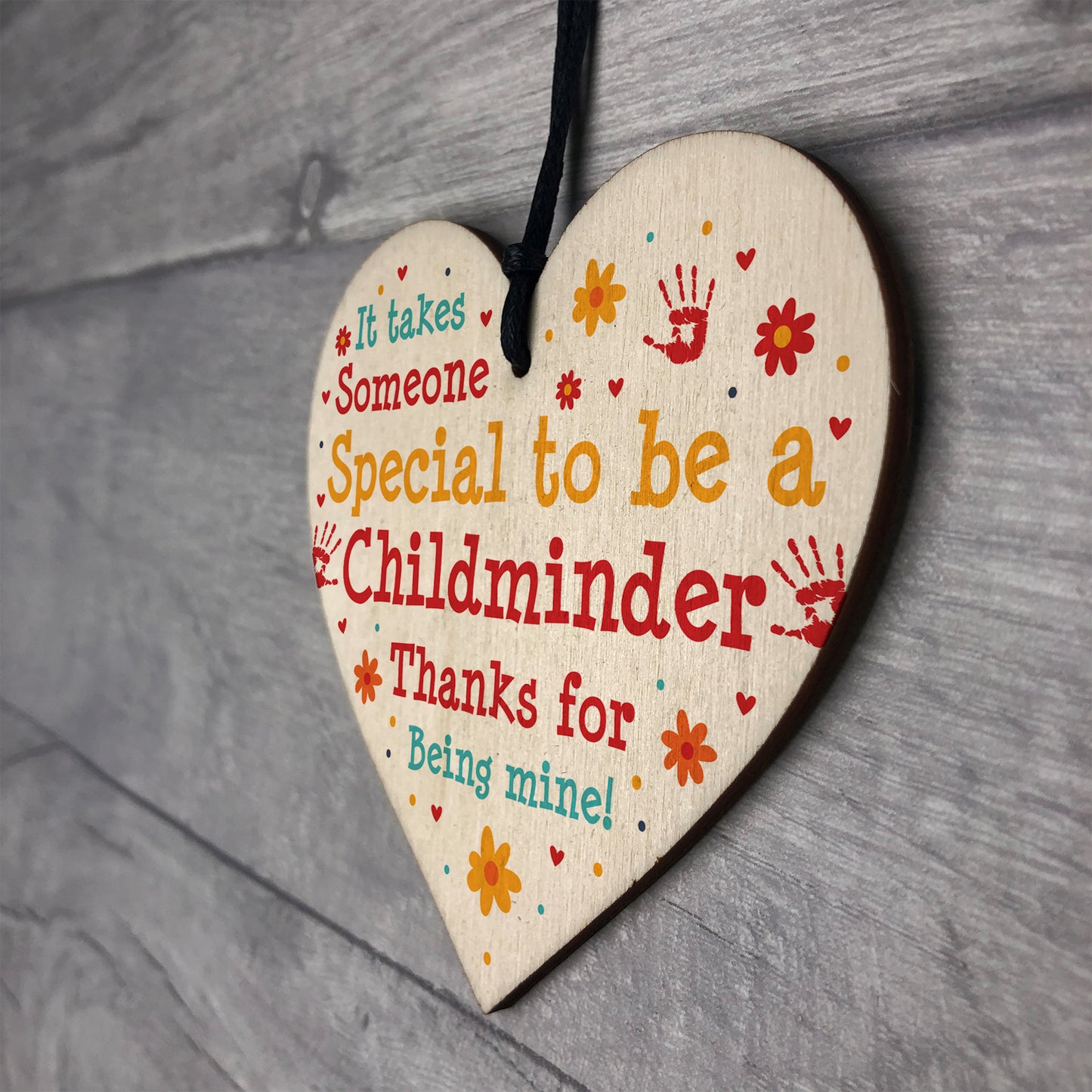 Thank You Childminder Gifts Wood Heart Leaving Gift Babysitter