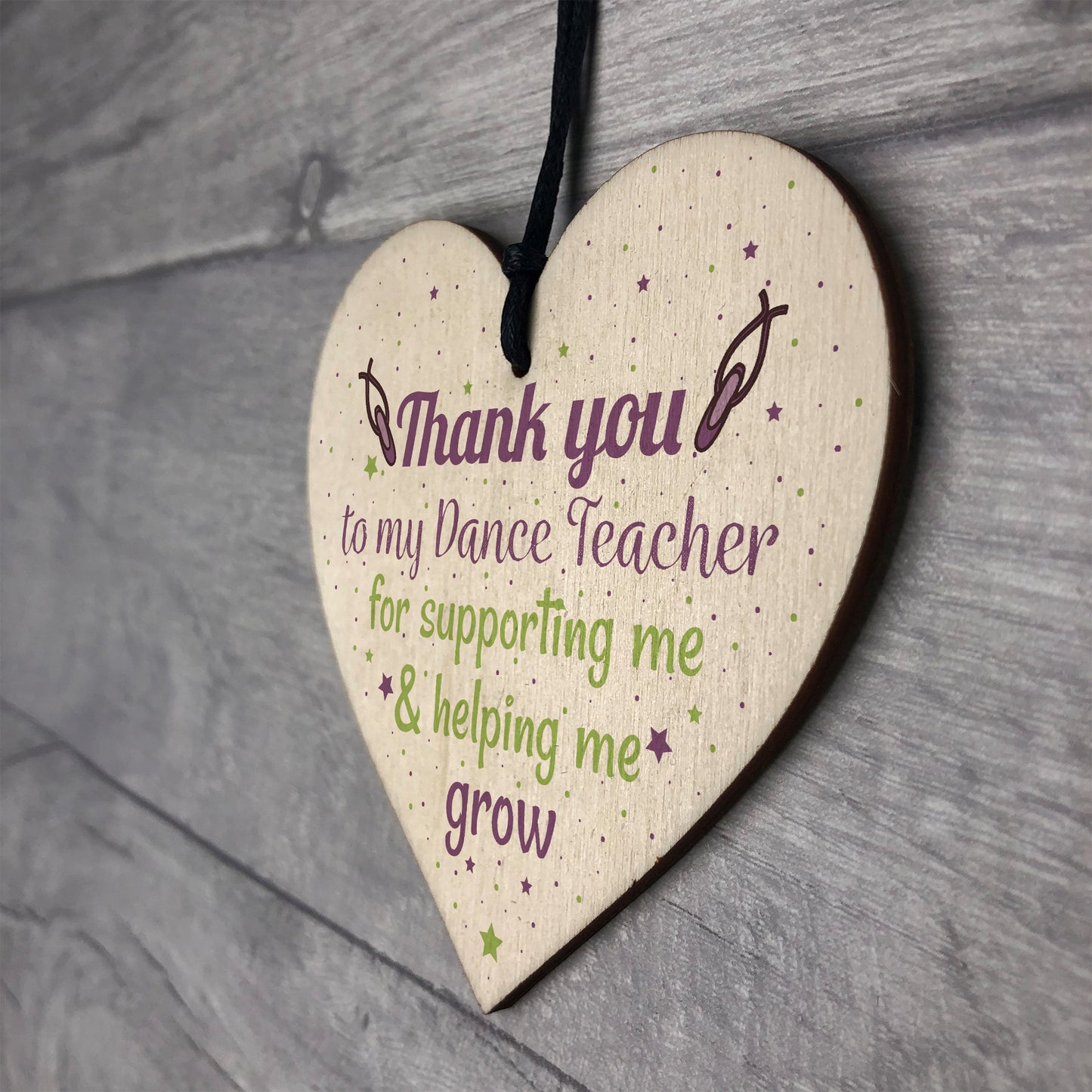 Dance Teacher Friendship Gift Wooden Heart Sign Thank You Gift