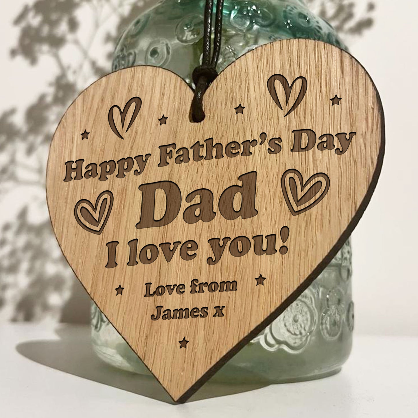 Fathers Day Gift Engraved Heart Gift From Daughter Son Gift