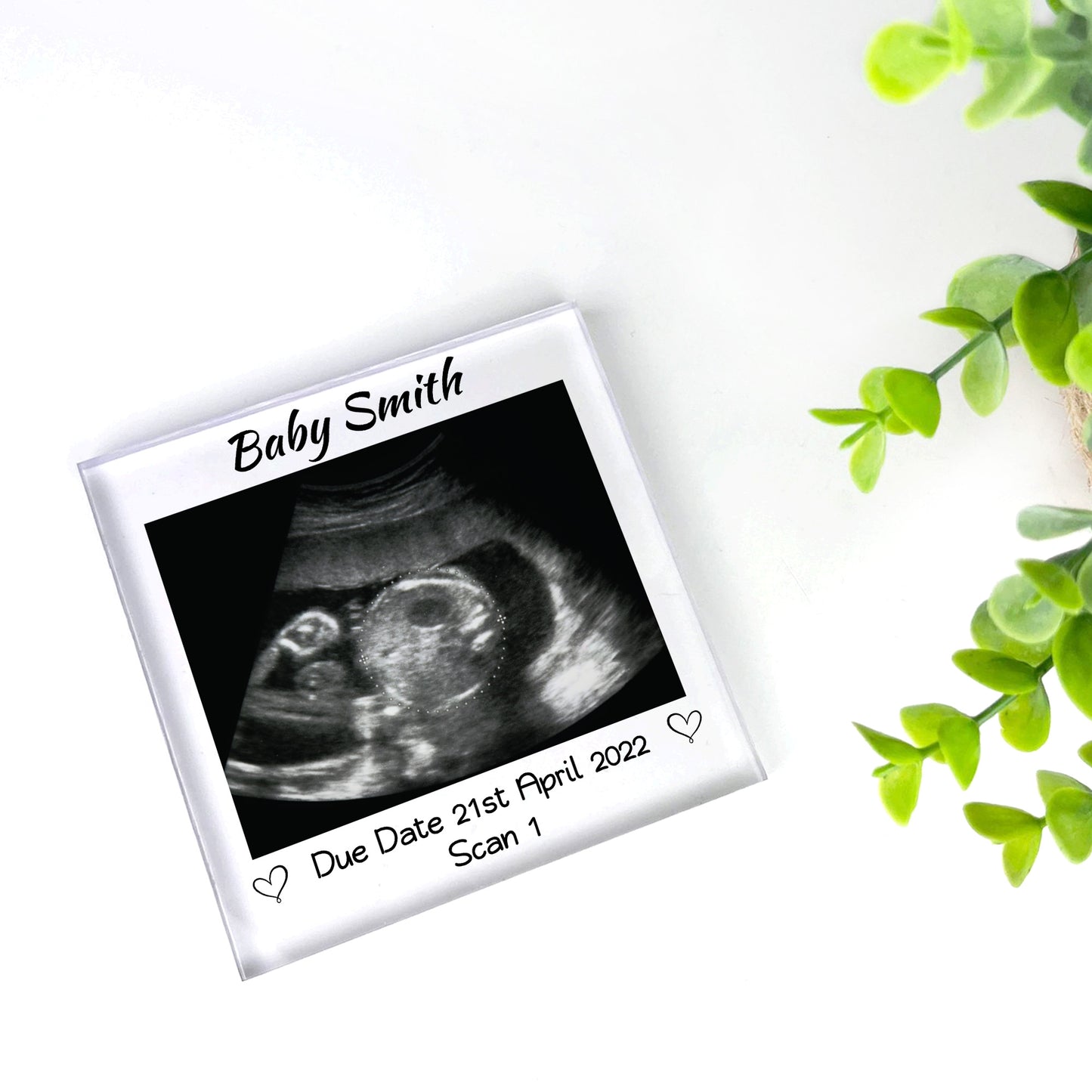 Personalised Baby Scan Acrylic Block Baby Announcement Gift