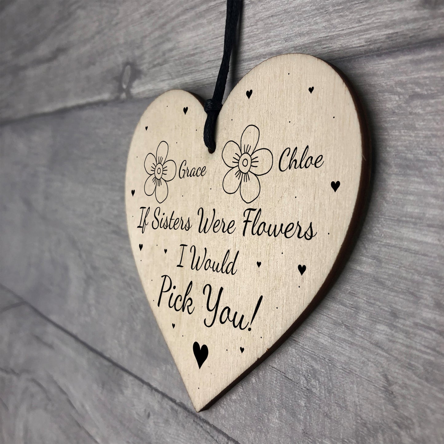 Personalised Sister Gift Heart Gift For Birthday Best Friend