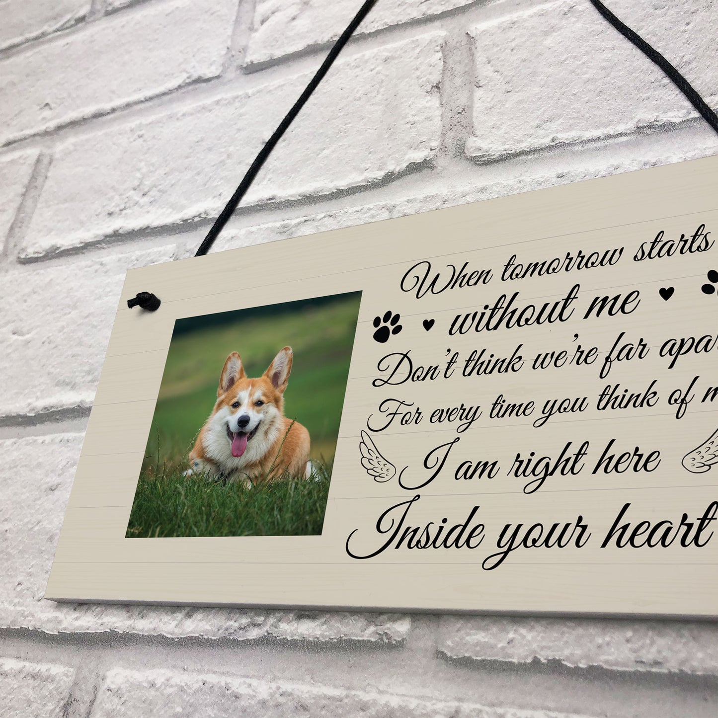 Personalised Pet Memorial Gift Pet Photo Hanging Plaque Dog