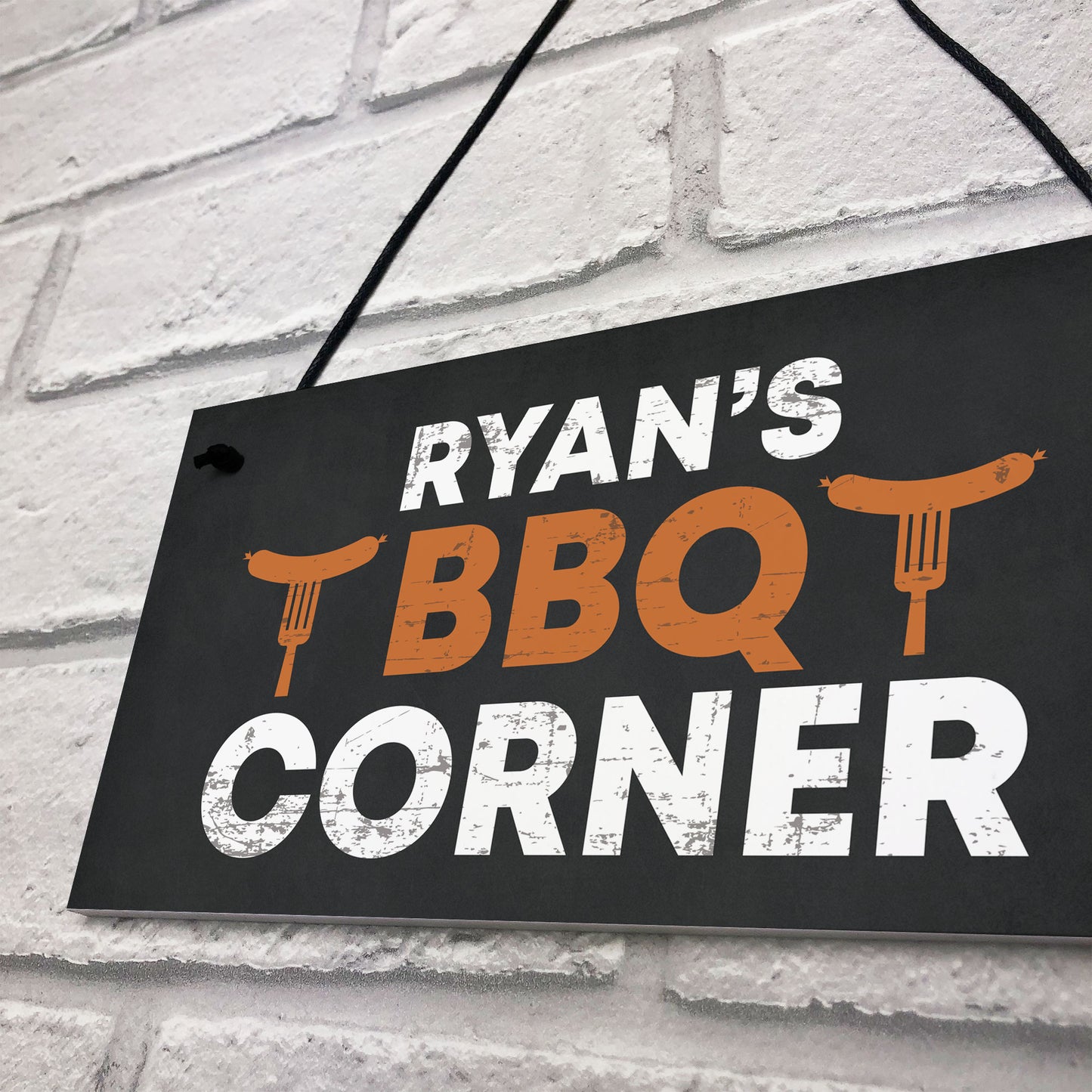 Personalised BBQ Sign BBQ Corner Plaque Hanging Man Cave Sign