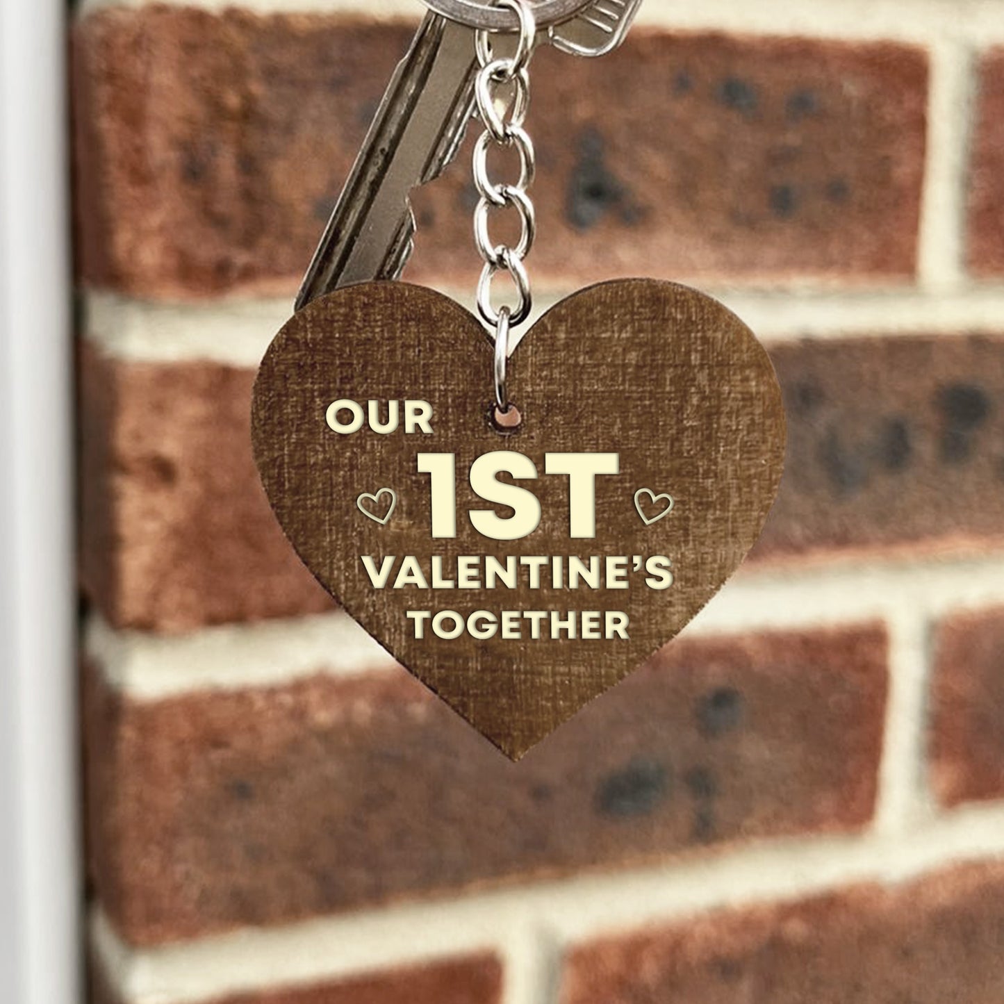 1st Valentines Day Gift Wood Keyring Valentines Gift For Him Her