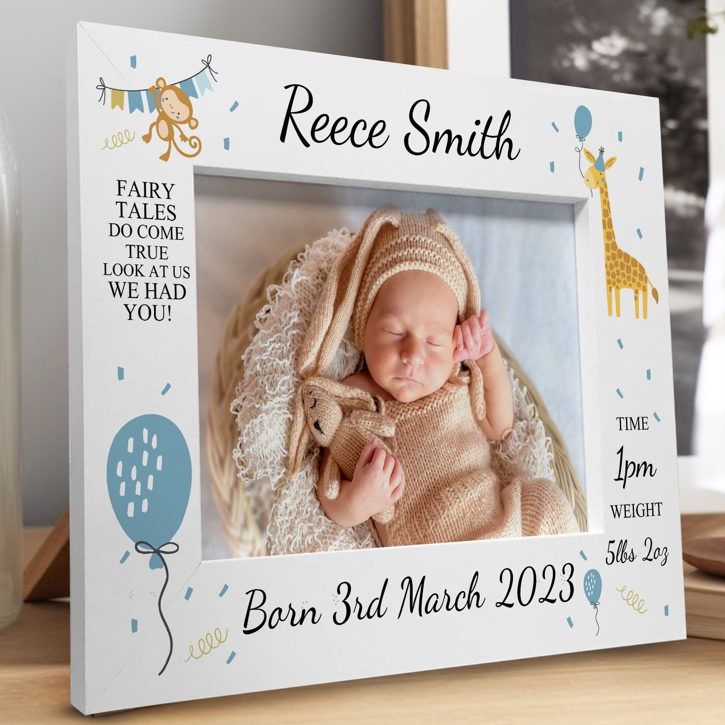 Personalised Baby Boy Gift Photo Frame Birth Details Nursery