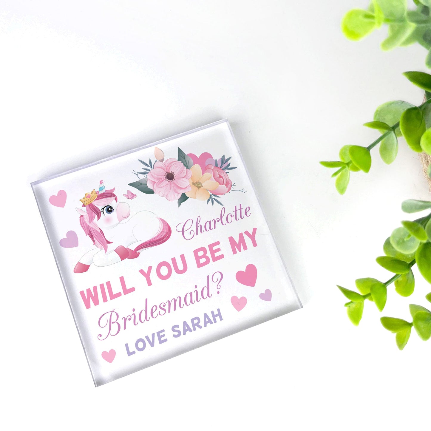 Will You Be My Bridesmaid Gift Personalised Block Bridesmaid