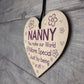 Mothers Day Gift For Nanny Wooden Heart Sign Nanny Birthday Gift