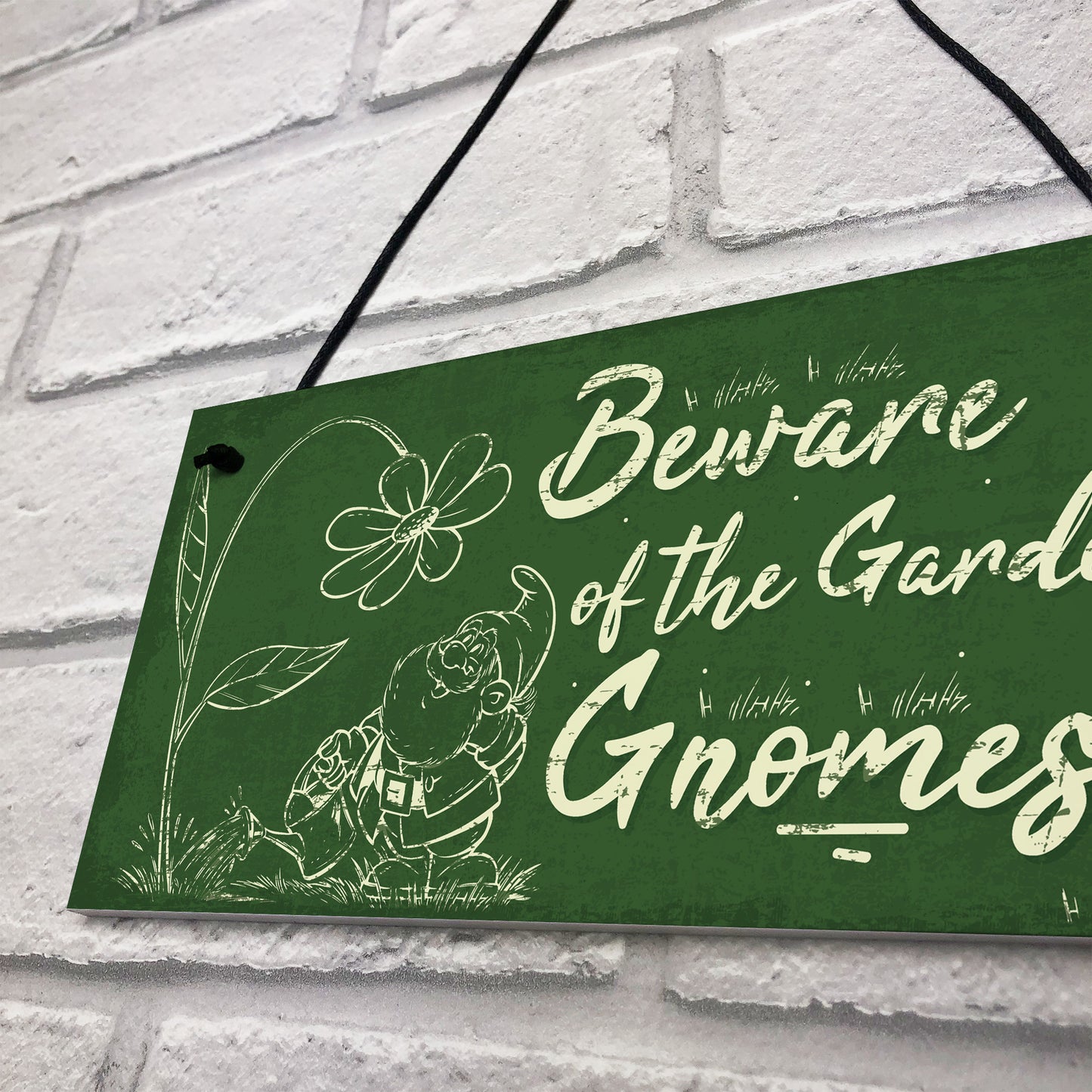 Beware Of The Gnomes Garden Wall Hanging Sign Plaque Shed Door