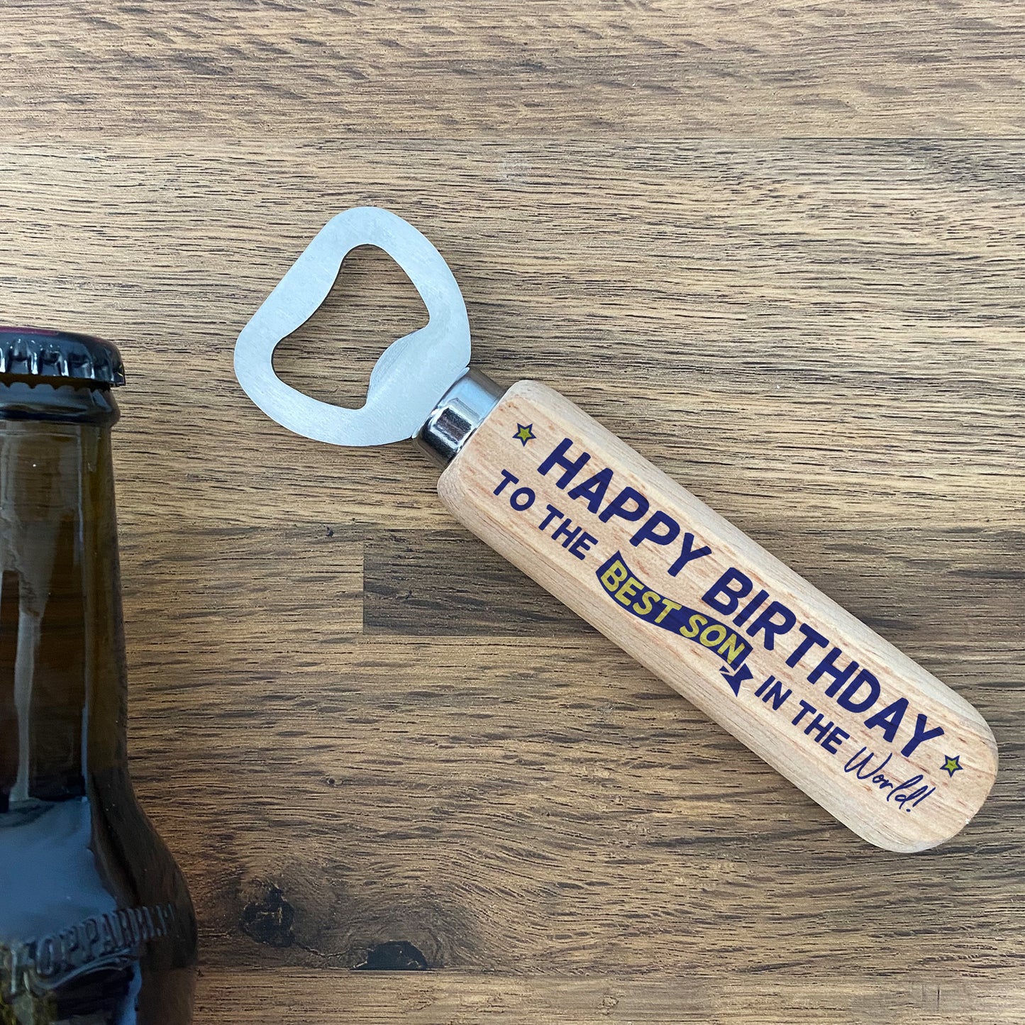 BEST SON Gift Wooden Beer Bottle Opener 16th 18th 21st Birthday