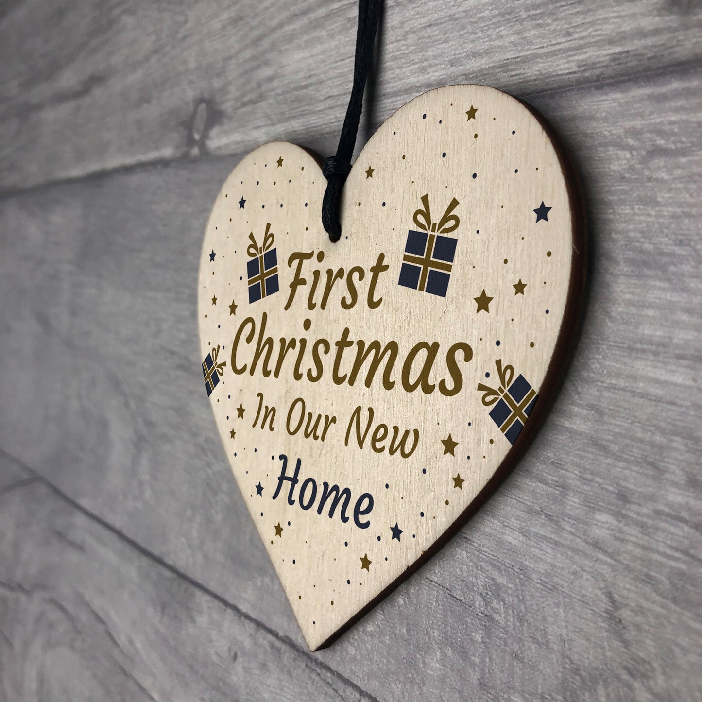 New Home Gift Personalised 1st Christmas Tree Decoration Heart