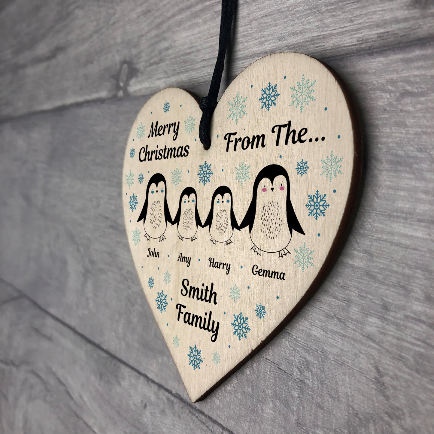 Personalised Family Of Three Four Bauble Xmas Ornament