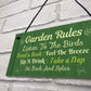 Garden Decor GARDEN RULES Hanging Decor Sign For Shed