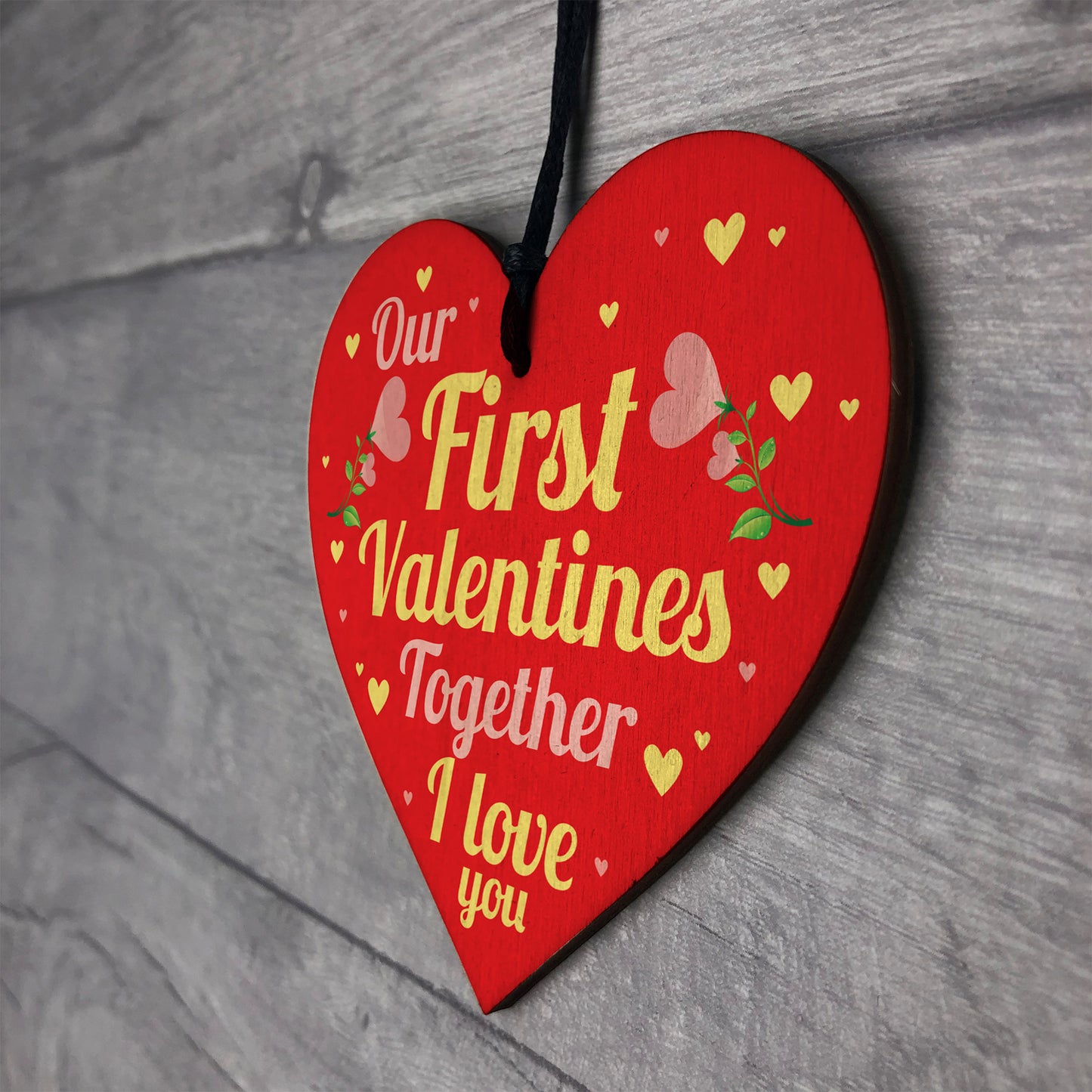 1st Valentines Gift Wood Heart First Valentines Together Gift