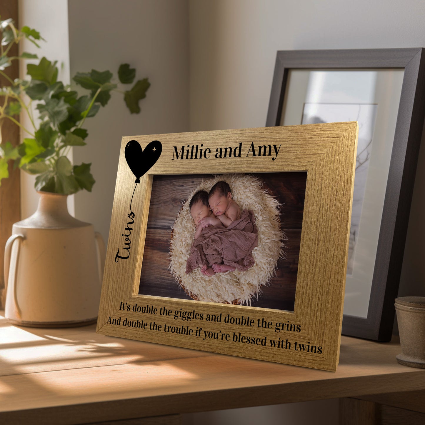 Personalised TWINS Photo Frame New Baby Gift Baby Shower Gift