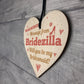 Bridezilla Bridesmaid Maid of Honour Wooden Heart Wedding Invite