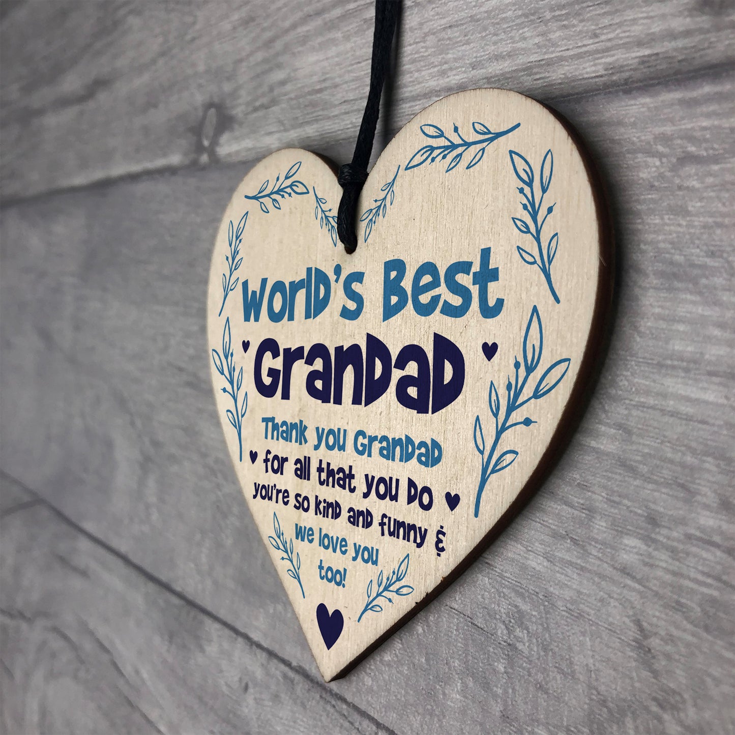 Fathers Day Gift For Grandad Heart Novelty Grandad Birthday