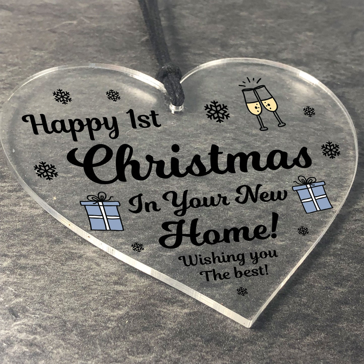 1st Christmas New Home Hanging Heart Christmas Tree Decoration