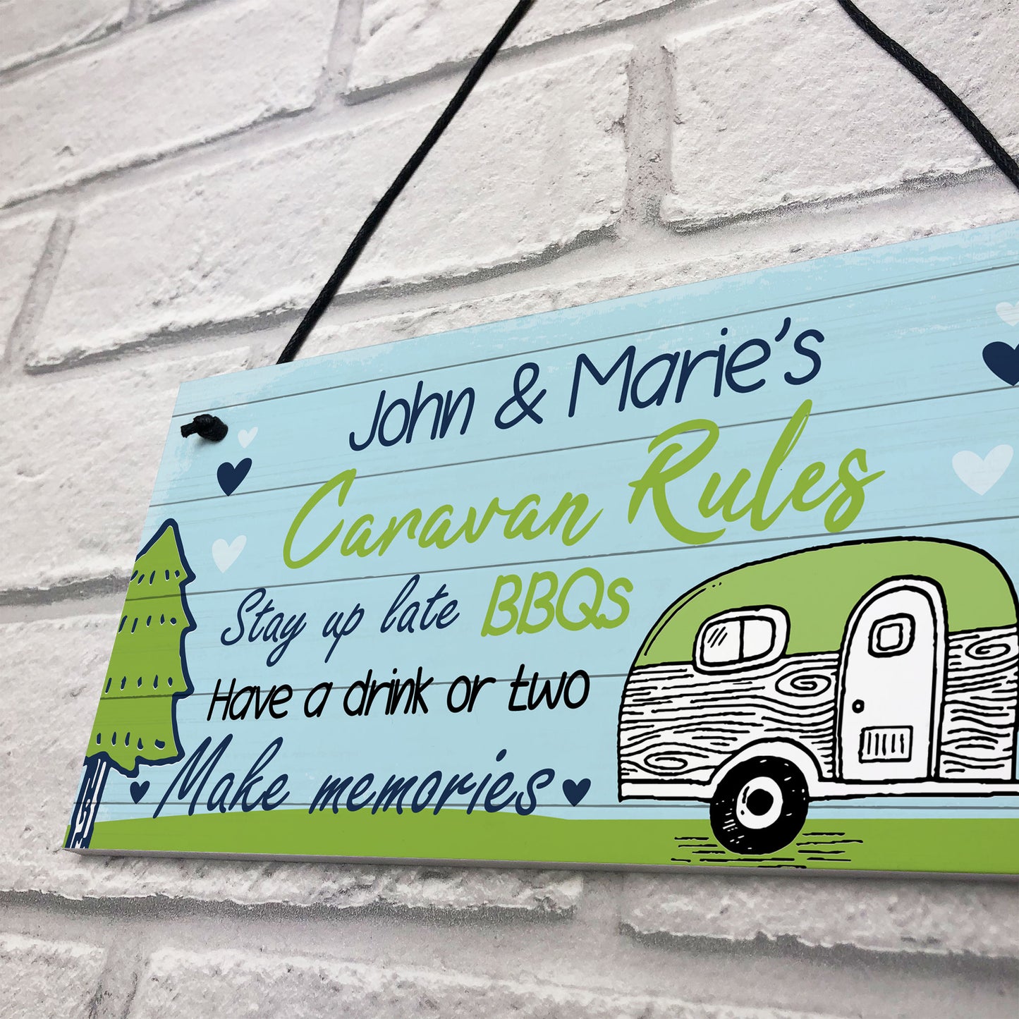 PERSONALISED Caravan Sign Hanging Caravan Rules Sign Novelty