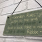 Garden Rules Sign Hanging Plaque Shed Sign Summer House Plaque