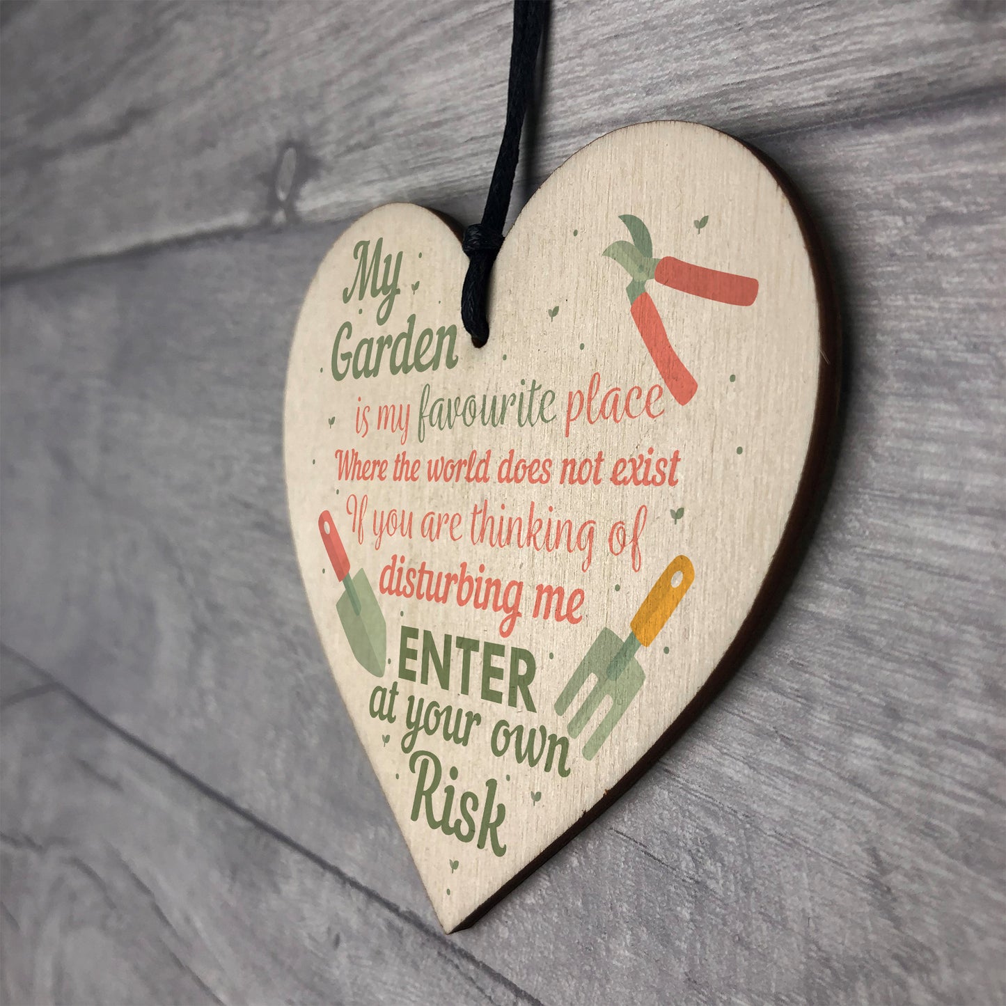 My Garden Gardening Wooden Heart Funny Garden Shed Sign Plaque